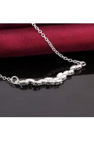 Fashion Beans Shape Pendant Silver Plated Silver Jewelry Necklace(White)(1Pc)