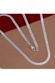 Fashion Love You Silver Plated Snake Silver Pendant Necklace For Men's(White)(1Pc)