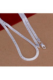 Fashion Love You Silver Plated Snake Silver Pendant Necklace For Men's(White)(1Pc)