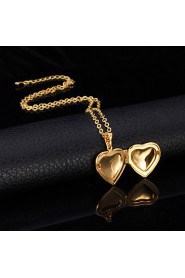 Women's Cute Hearts Pendant Photoes Locket 18K Gold Platinum Plated Choker Necklace Rhinestone Jewellry Gift for Women