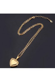 Women's Cute Hearts Pendant Photoes Locket 18K Gold Platinum Plated Choker Necklace Rhinestone Jewellry Gift for Women