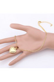 Women's Cute Hearts Pendant Photoes Locket 18K Gold Platinum Plated Choker Necklace Rhinestone Jewellry Gift for Women