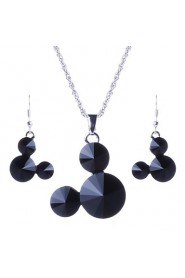 Jewelry Set Women's Party Jewelry Sets Alloy Crystal Necklaces / Earrings Silver