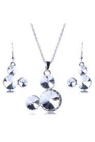 Jewelry Set Women's Party Jewelry Sets Alloy Crystal Necklaces / Earrings Silver