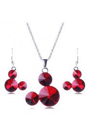 Jewelry Set Women's Party Jewelry Sets Alloy Crystal Necklaces / Earrings Silver