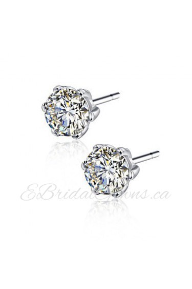 925 Sterling Silver CZ stone Earring Studs Women Fashion Jewelry