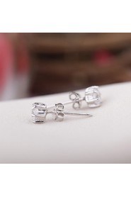 925 Sterling Silver CZ stone Earring Studs Women Fashion Jewelry