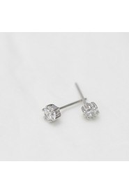 925 Sterling Silver CZ stone Earring Studs Women Fashion Jewelry