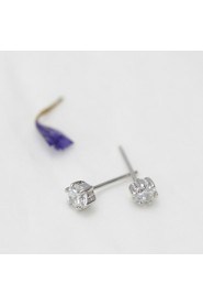 925 Sterling Silver CZ stone Earring Studs Women Fashion Jewelry