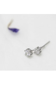 925 Sterling Silver CZ stone Earring Studs Women Fashion Jewelry