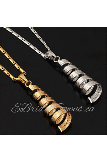 New Vintage G Pendant Charm Necklace 18K Real Gold Platinum Plated Jewelry Gift for Women