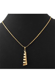 New Vintage G Pendant Charm Necklace 18K Real Gold Platinum Plated Jewelry Gift for Women