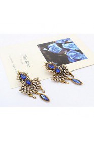 European And American Fashion Exaggerated Simulated Diamond Round Pearl and Rhinestone Hollow Drop Earrings