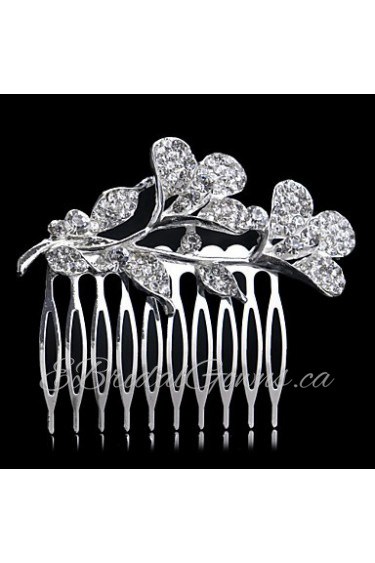 Hairpin Silver Comb for Women Rhinestone Crystals Wedding Hair Accessories Party Wedding Bridal Jewelry