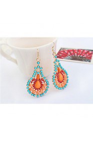 Retro Exotic National Style Statement Colorful Alloy Stud Earrings for Personality Women Party Dress