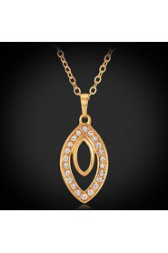 Instyle 18K Gold Plated Rhinestone Crystal Pendant Necklace High Quality