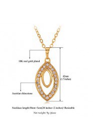 Instyle 18K Gold Plated Rhinestone Crystal Pendant Necklace High Quality