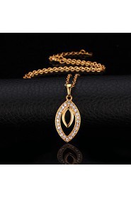 Instyle 18K Gold Plated Rhinestone Crystal Pendant Necklace High Quality