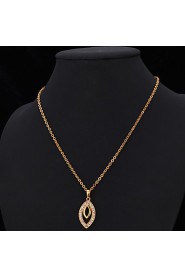 Instyle 18K Gold Plated Rhinestone Crystal Pendant Necklace High Quality