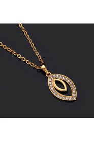 Instyle 18K Gold Plated Rhinestone Crystal Pendant Necklace High Quality