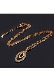 Instyle 18K Gold Plated Rhinestone Crystal Pendant Necklace High Quality