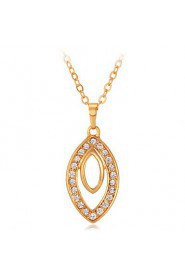 Instyle 18K Gold Plated Rhinestone Crystal Pendant Necklace High Quality