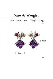 Brass With Cubic Zirconia Stud Earrings (More Colors)