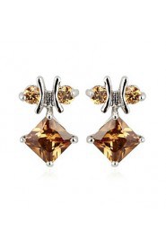 Brass With Cubic Zirconia Stud Earrings (More Colors)