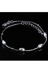 Women's Fashion Platinum Plated Oval bead Anklets