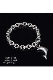 Fashion Sterling Silver Plated Dolphin Dangle Women's Bracelet