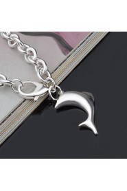 Fashion Sterling Silver Plated Dolphin Dangle Women's Bracelet