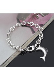 Fashion Sterling Silver Plated Dolphin Dangle Women's Bracelet