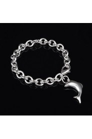 Fashion Sterling Silver Plated Dolphin Dangle Women's Bracelet