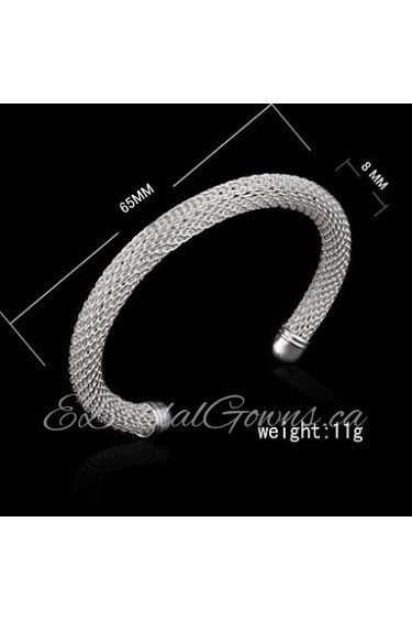 Fashion Sterling Silver Plated Bangle Women's Bracelet