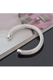 Fashion Sterling Silver Plated Bangle Women's Bracelet