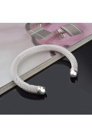 Fashion Sterling Silver Plated Bangle Women's Bracelet