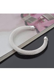 Fashion Sterling Silver Plated Bangle Women's Bracelet