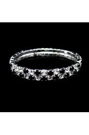 Two Layers Black And Clear Ladies' Rhinestone Wedding Tennis In Silver Alloy