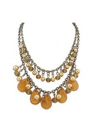 Women's European Style Fashion Wild Imitation Pearl Droplets Necklace