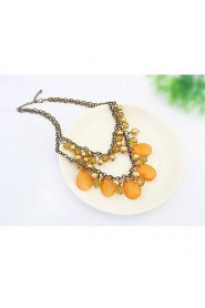 Women's European Style Fashion Wild Imitation Pearl Droplets Necklace