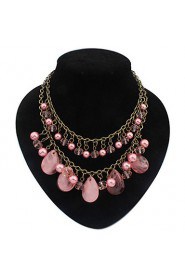 Women's European Style Fashion Wild Imitation Pearl Droplets Necklace