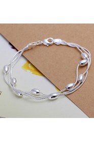 Siver Plated Round Copper Chain Bracelet