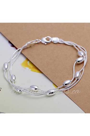 Siver Plated Round Copper Chain Bracelet