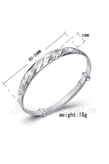 Fashion Sterling Silver Plated Bangle Women's Bracelet