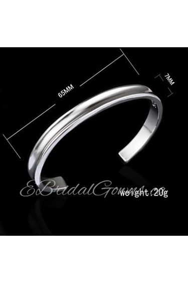 Fashion Sterling Silver Plated Bangle Women's Bracelet