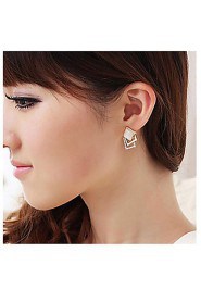 Opals Cube Shape Alloy Earrings