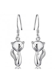 925 Women's Silver Fox Drop Earrings