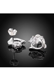 Women's Leisure/Party Dolphins Diamonds 925 Silver Plated Earrings