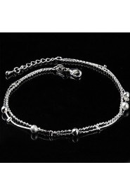 Women's Fashion Platinum Plated Beads Anklets