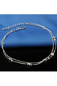 Women's Fashion Platinum Plated Beads Anklets